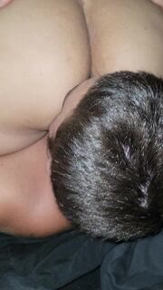 Amateur Threesome with Intense Facesitting and Ass Eating