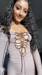Ebony Teen Bounces Her Natural Tits in Busty TikTok
